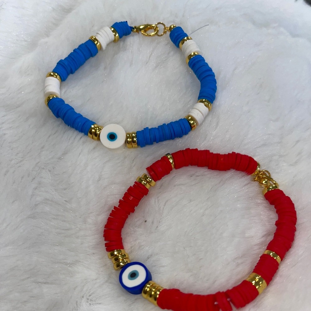 evil eye clay bracelts